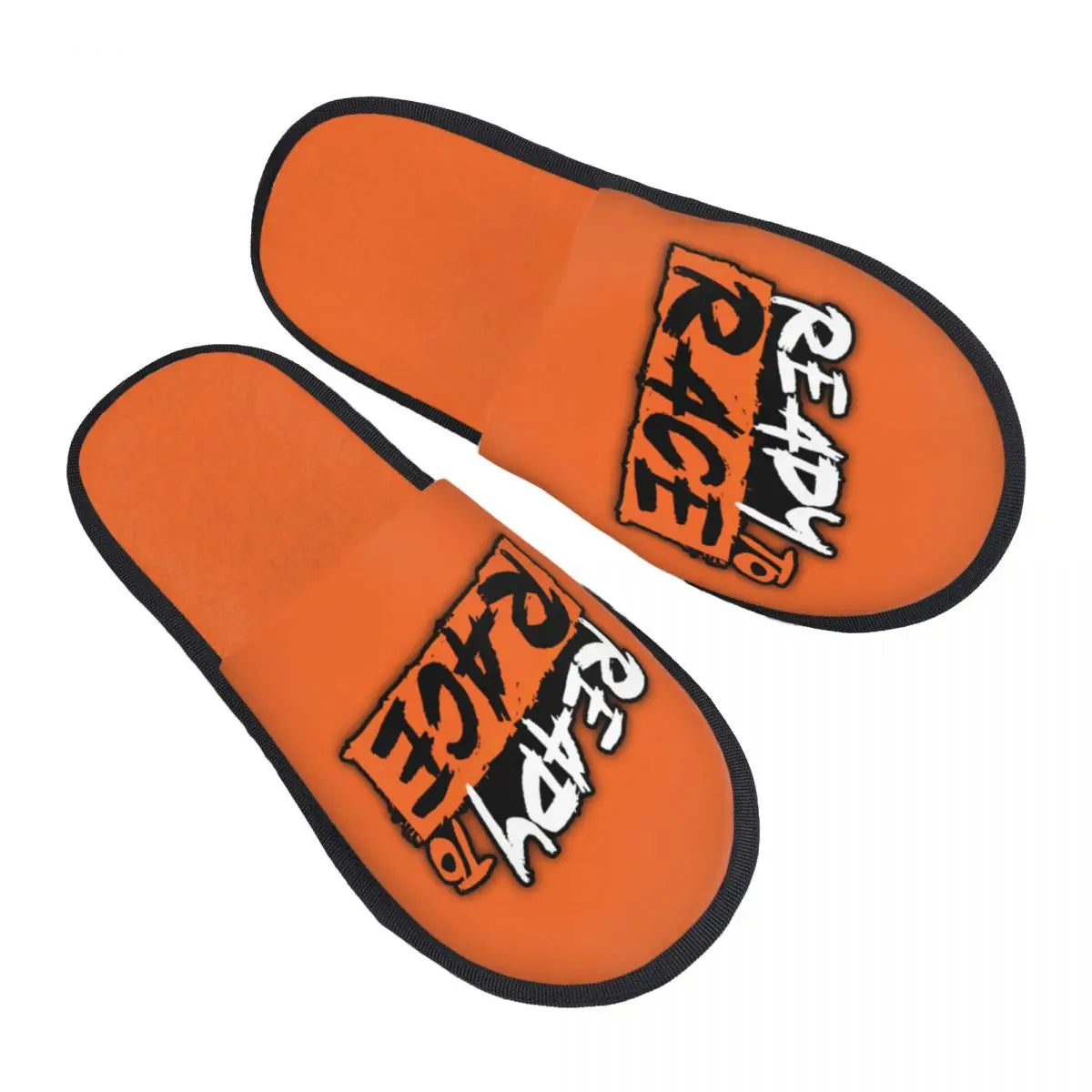 Custom Ready To Race Logo Memory Foam Slippers Women Cozy Warm Racing Sport Motorcycle Rider House Slippers