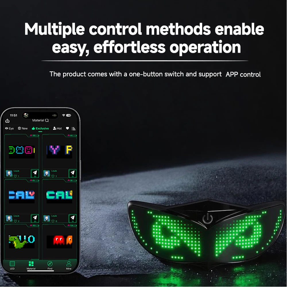Smart LED Helmet Display (Without Helmet) - Bicycle Helmet LED Display, Ebike Helmet with App, Cycling Helmets with Turn Signals