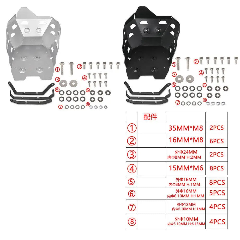 For Yamaha Tenere 700 T7 Rally 2019 2020 2021 ALUMINIUM Skid Plate Foot Rests Bash Frame Engine Guard Cover Chassis Protector