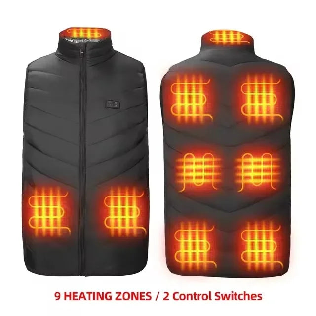 New Men Women Heated Vest Winter USB Electric Smart Heating Jackets Thermal Heat Clothing Plus size Hunting Coat