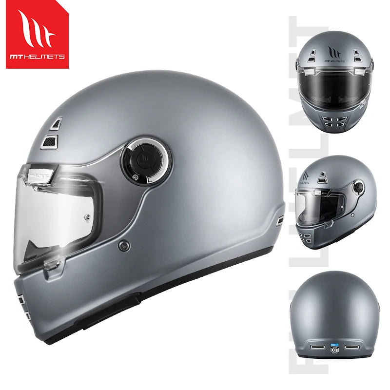 MT Jarama SV Retro Helmet Cruise Motorcycle Vintage Full S Helmet ECE2206 DOT Casco MT Cafe Racer Helmet for Triumph Thruxton R