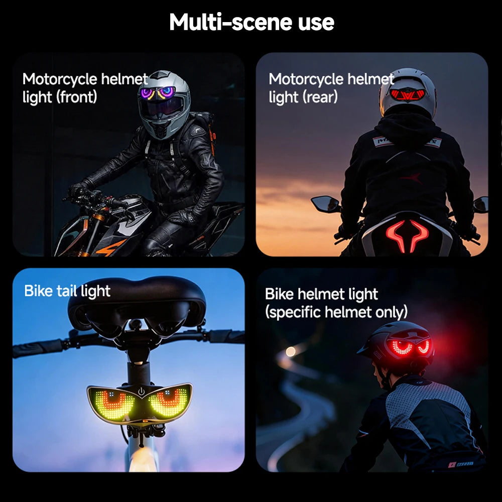 Smart LED Helmet Display (Without Helmet) - Bicycle Helmet LED Display, Ebike Helmet with App, Cycling Helmets with Turn Signals