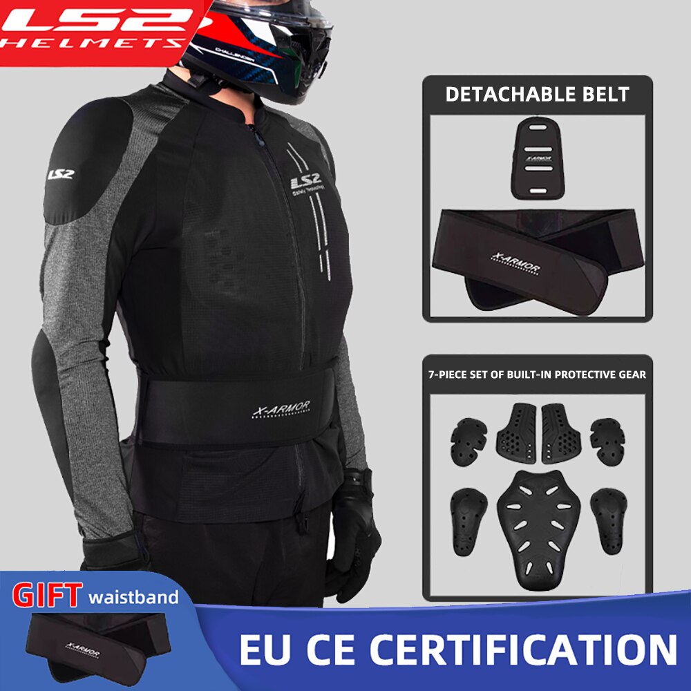 LS2 Motorcycle Soft Armor Unisex Moto Jacket Motocross Riding Protective Gear Chest Shoulder Protection CE Certification