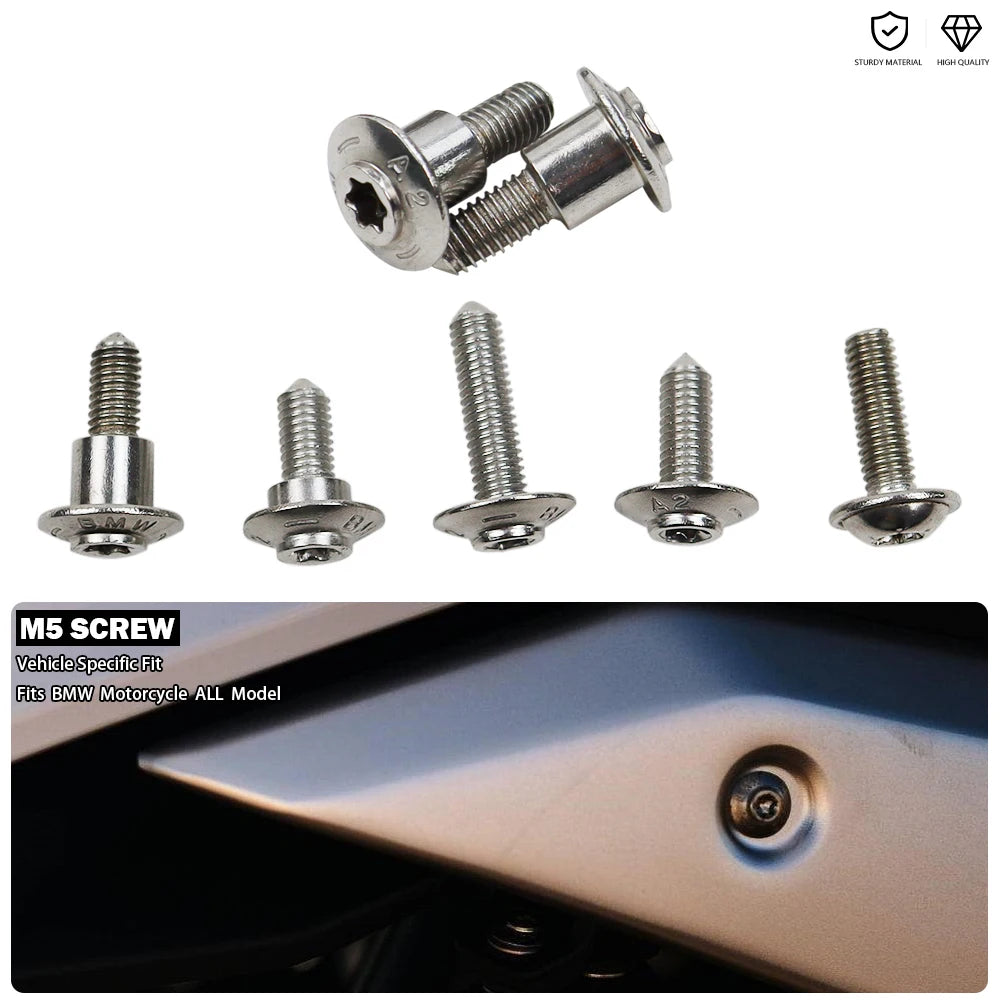 Fairing Housing Stainless Steel Screws M5 Bolt For BMW R1300GS Adventure R1250RT LC R1200RT R9T R NineT K1600 GT K1600B R12 R18