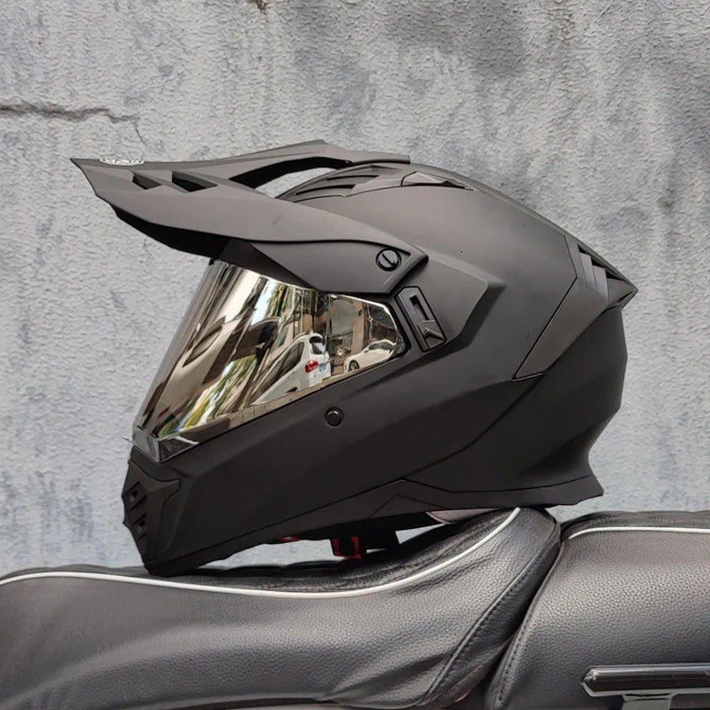 ORZ off-road ATV motorcycle helmet certified with brown lens, full face CASCO off-road motorcycle anti glare