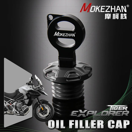 Motorcycle CNC Anti theft Engine Oil Filler Cap Plug Cover For Tiger Explorer 1200 XC XCA XCX XR XRT XRX LOW 2012-2024 Parts
