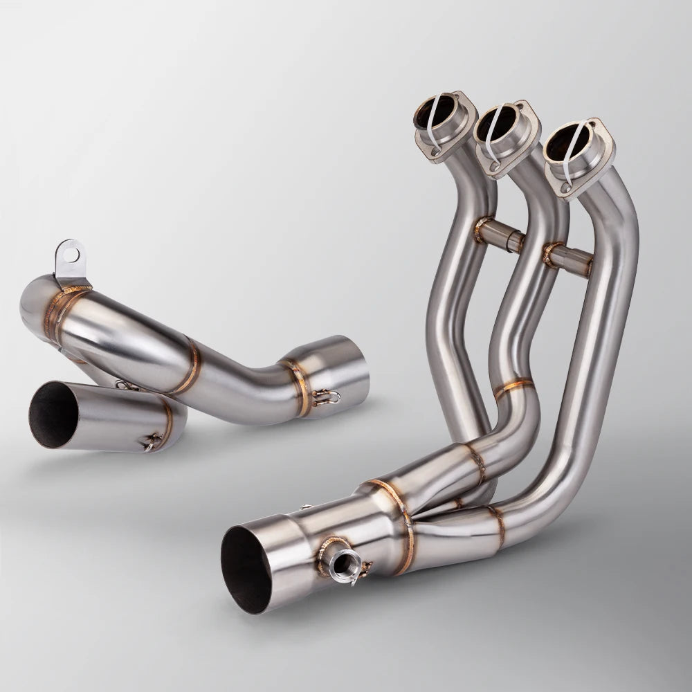 For YAMAHA MT09 FZ09 XSR900 System Escape Slip On Front Tube Link Pipe Connect Original full Motorcycle Exhaust System Titanium