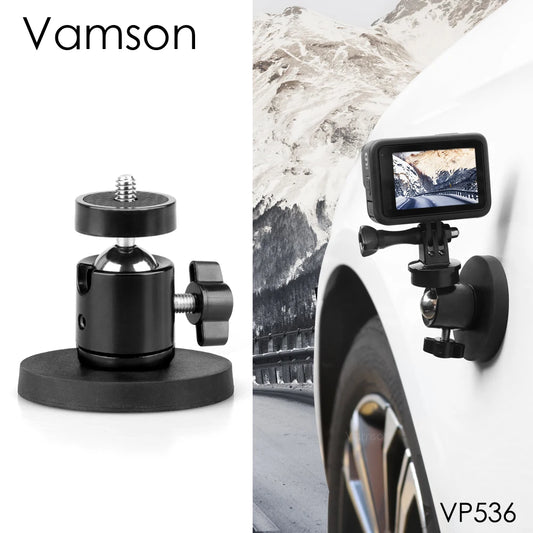 Vamson for GoPro Hero 12 11 10 9 Neodymium Magnets for GoPro Insta360 DJI Camera Magnetic Mount with 1/4 Thread Stud Accessories