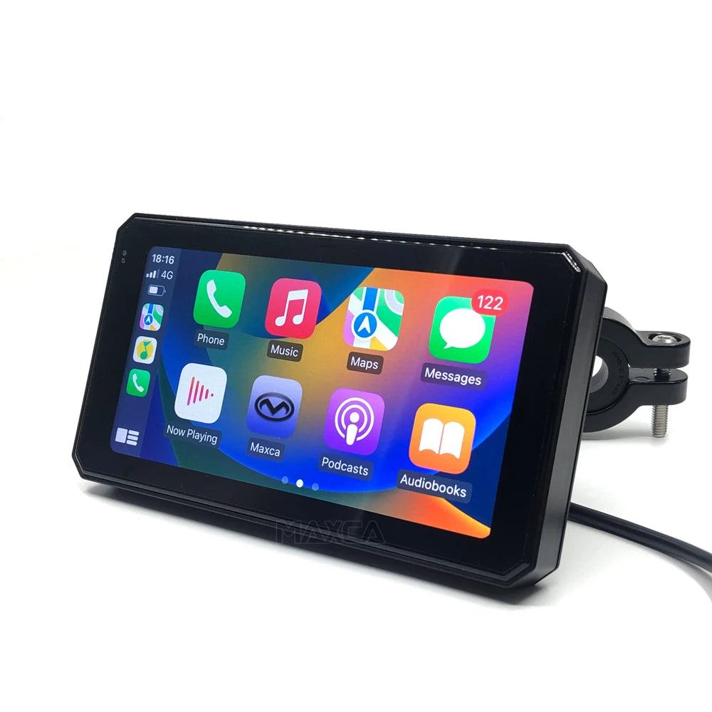 Maxca X6  Wireless Apple CarPlay Android Auto Navigation Motorcycle  IP67 Waterproof  Light Sensor Multimedia Player