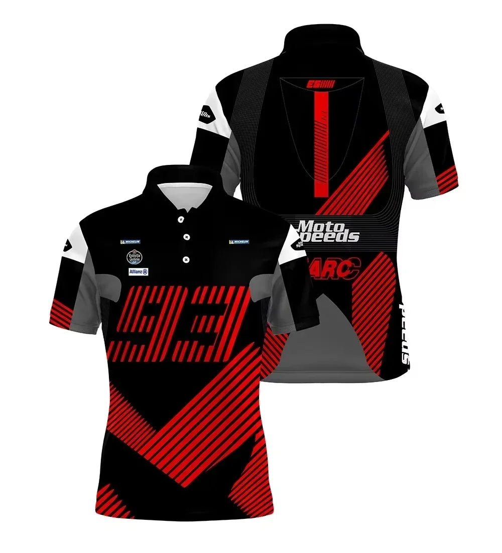 No.93 Rider Polo Shirt For Mens 2025-26 New Moto Gp Outdoor Extreme Sports Motorcycle Quick Drying Riding Suit Tees