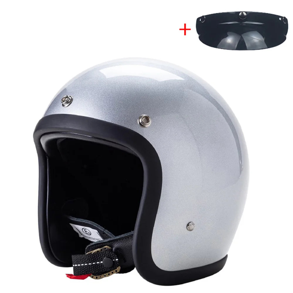 Retro 500TX Open Face Motorcycle Helmet Genuine Vintage Scooter Riding 3/4 Jet Casco DOT Approved Moto Capacete BLD