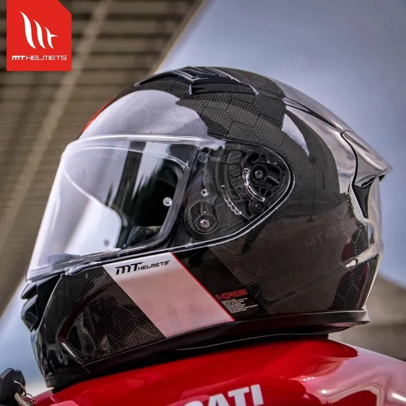 MT KRE Snake Carbon Fibre Motorcycle Helmet ECE2206 DOT Racing Helmet Sport Bike Casco MT 1400g Track Helmets For Honda400R CBR