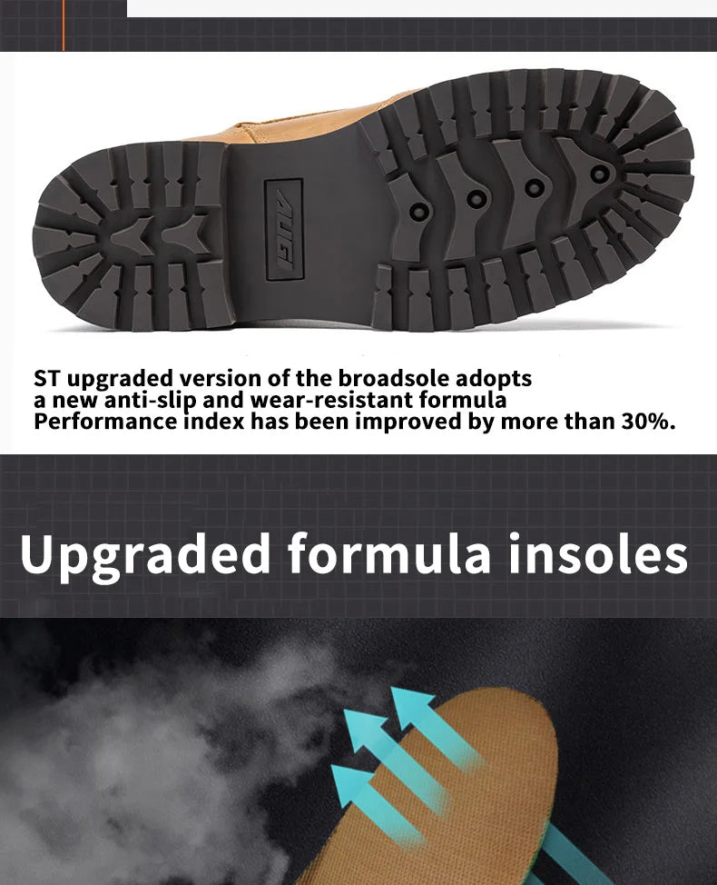 Retro Cowhide Motorcycle Boots for Men Women Anti-Fall Vintage Motocross Riding Gear Casual Wear-Resistant Commuting Footwear