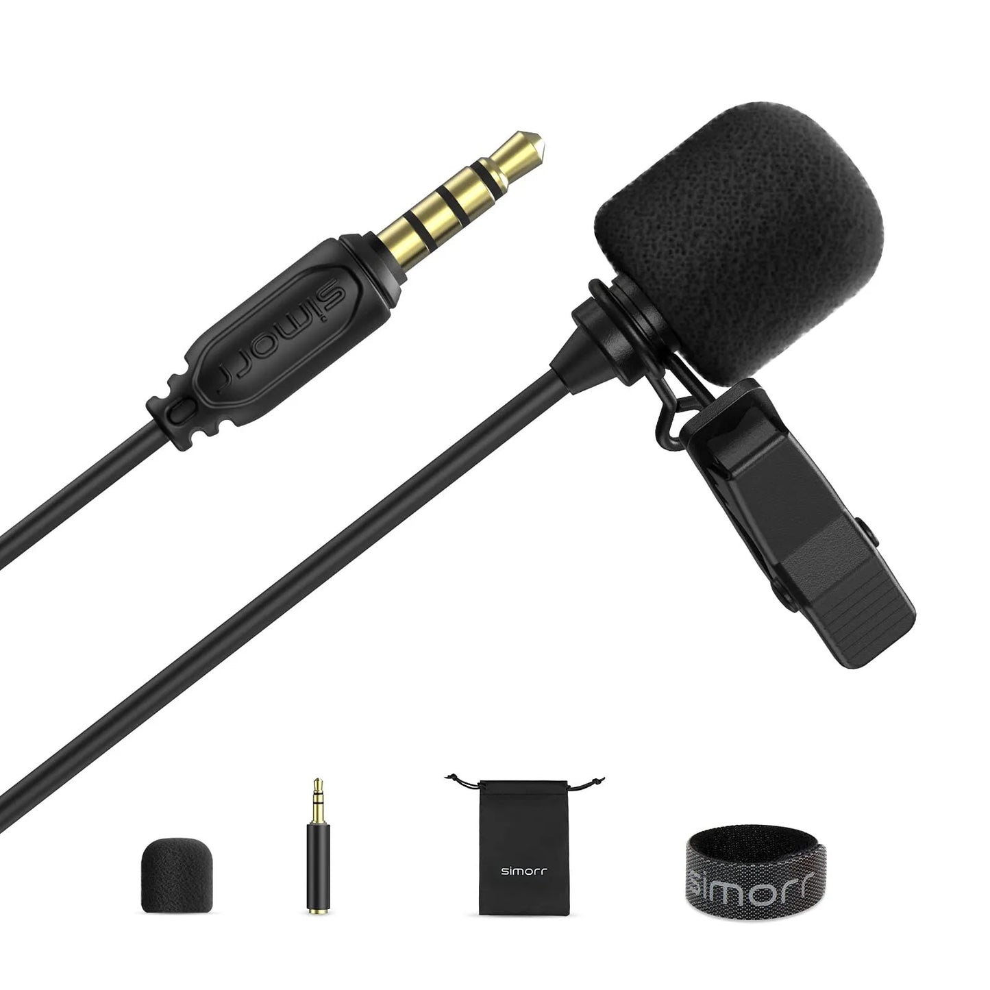 SmallRig L1-3.5mm TRS/TRRS Professional Lavalier Microphone for Mobile Phone Computer Vlogging Lapel Clip-on Mic 6.5ft 3388