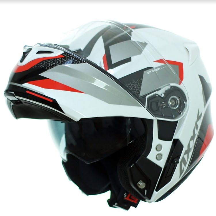 Axxis Storm FU406SV SV Drone A3-motorcycle helmet Modular adult biker Solar glasses. XS-XL scratch screen