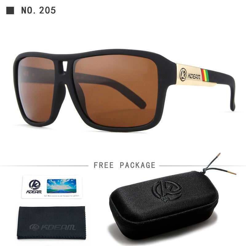 KDEAM Protect Your Eyes Jams Polarized Sunglasses Men Matte Black Sun Glasses Man Surf Sport Sunglass With Package KD520