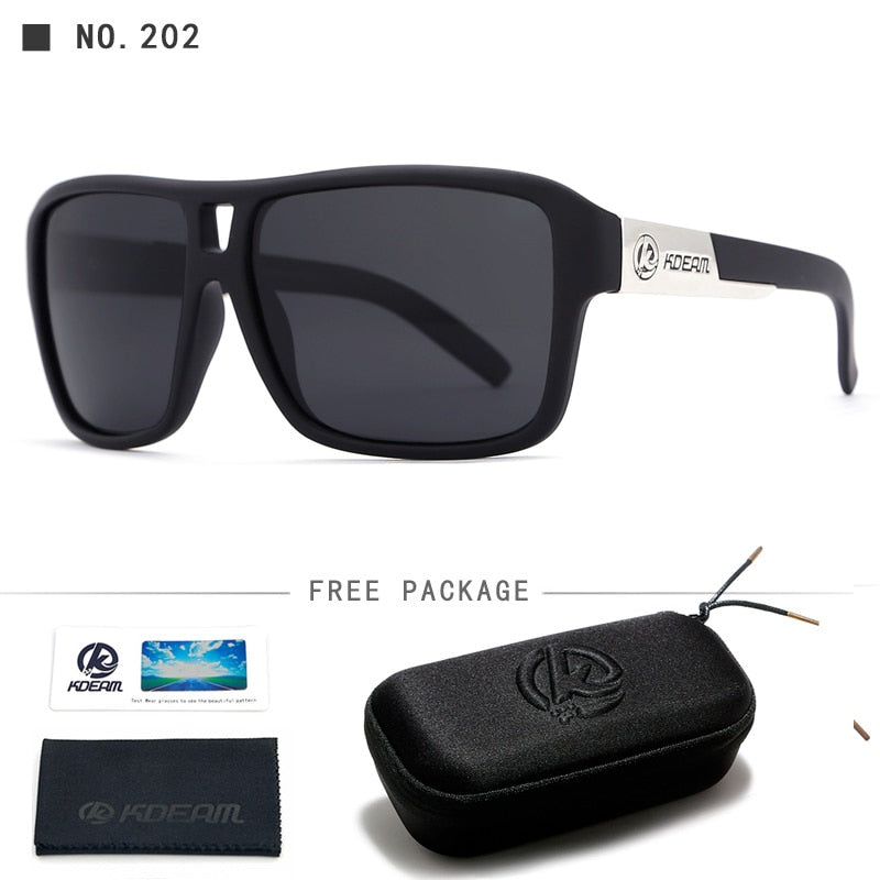 KDEAM Protect Your Eyes Jams Polarized Sunglasses Men Matte Black Sun Glasses Man Surf Sport Sunglasses With Package KD520