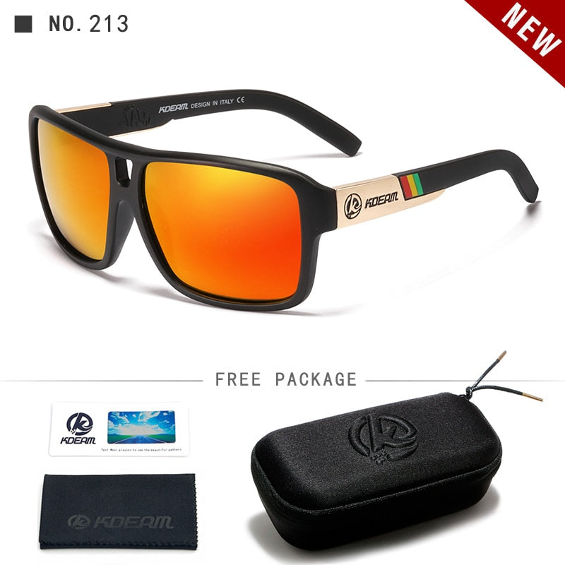 KDEAM Protect Your Eyes Jams Polarized Sunglasses Men Matte Black Sun Glasses Man Surf Sport Sunglass With Package KD520