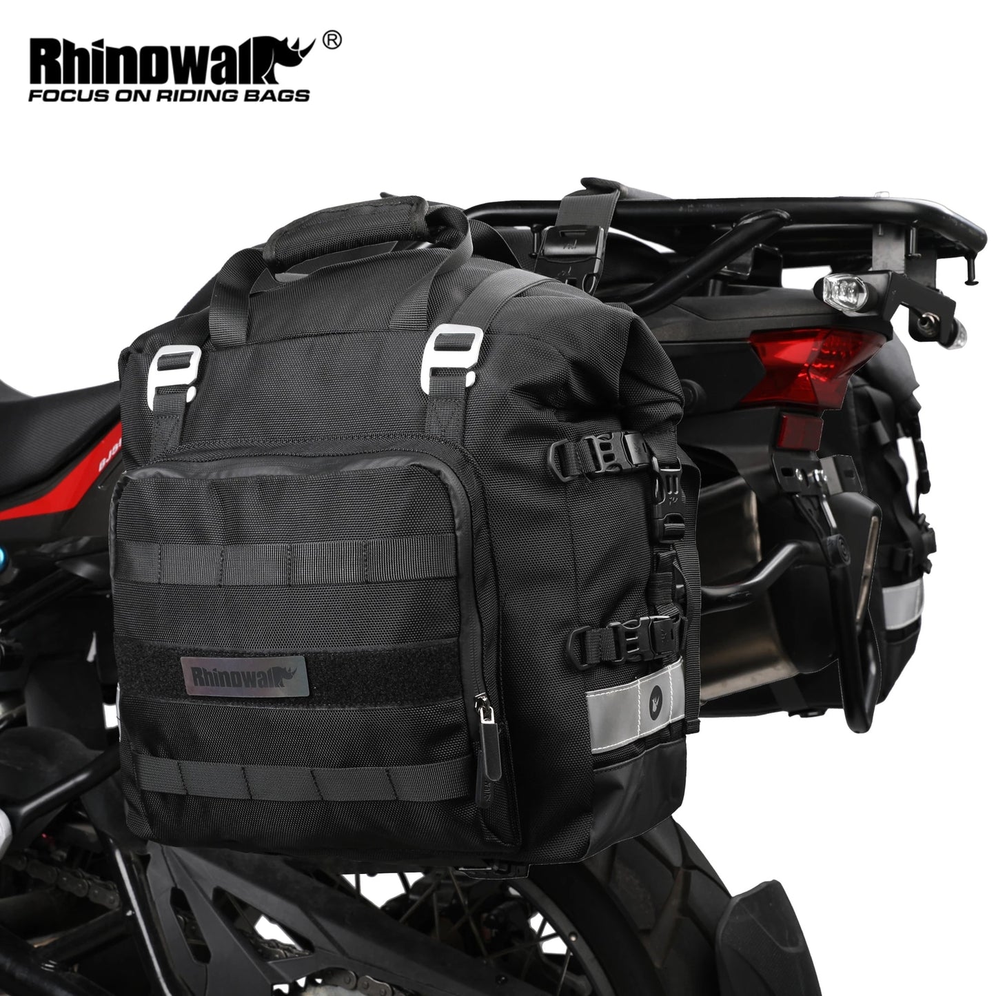 Rhinowalk 20L Motorcycle Bag Motor Saddlebag Side 1 or 2 Pcs Universal Motorbike Waterproof Removable Inner Bag Luggage Pannier