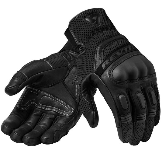 Revit Dirt 3 Mens Leather Gloves Black Motorbike Gants Moto GP Off Road Racing Guantes For Men Touring Black GrEy