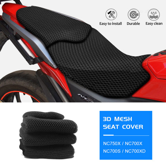 3D Mesh Seat Cover For Honda NC 750 NC750 X NC750X NC700X NC700XD NC700S NC 750X 700X Anti-Slip Nylon Fabric Cushion Seat Cover