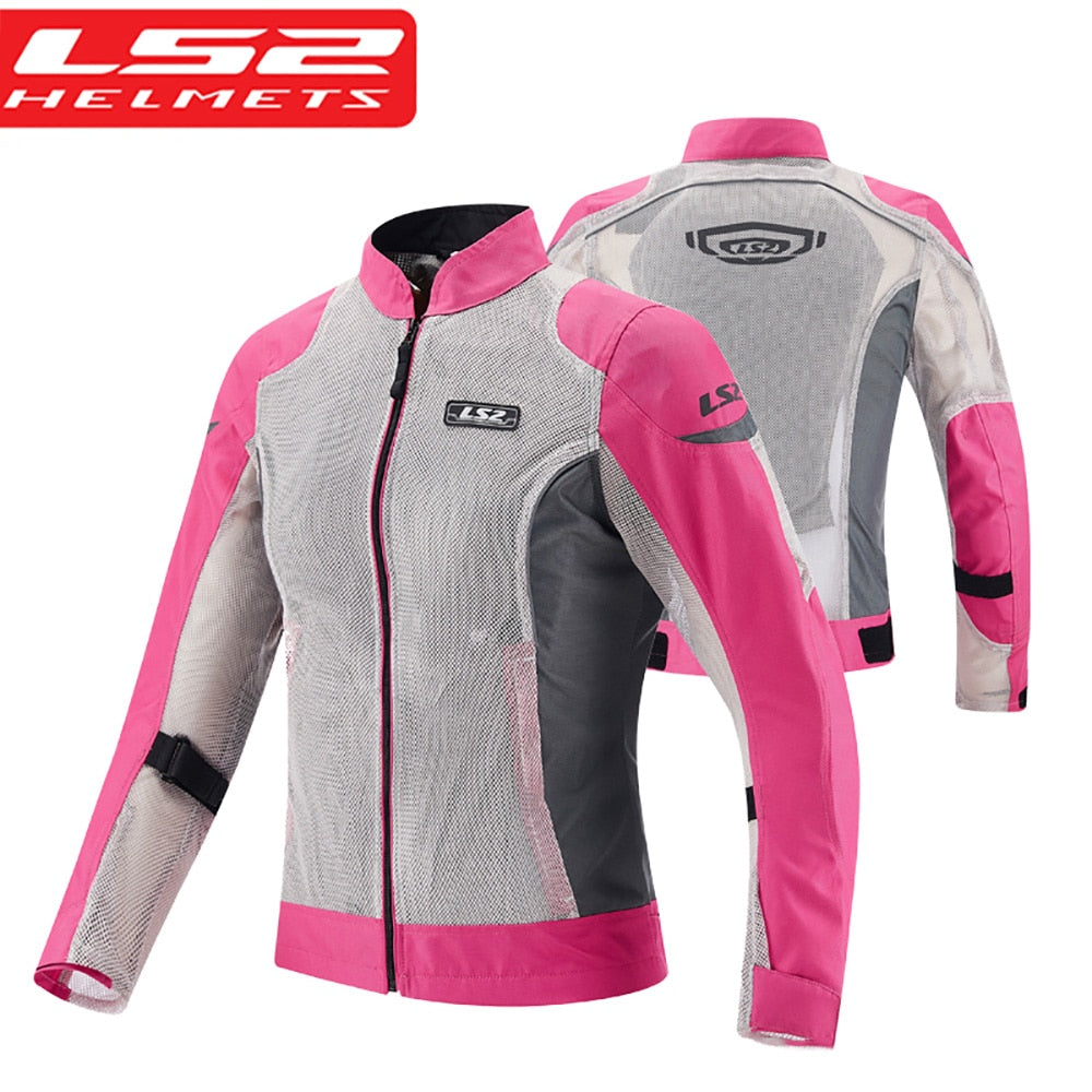 Woman LS2 Motorcycle Jacket Protective Gear Reflective Summer Motocross Breathable Appreal Chaqueta Moto Protection